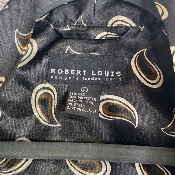 Robert Louis Silk Paisley Print Unisex Silky Robe - Picture 8 of 14